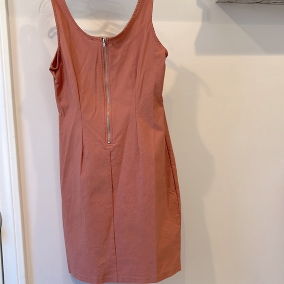 NWOT Pretty Salmon Color Mini Dress with Back Zip in Size Medium! - Picture 3 of 7